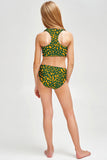 Collagen Claire Green Two-Piece Swimsuit Sporty Swimwear Set - Girls - Pineapple Clothing