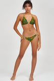 Collagen Sara Green Abstract Print Strappy Triangle Bikini Top - Women - Pineapple Clothing