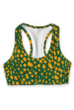 Collagen Stella Green Print Seamless Racerback Sport Yoga Bra - Women - Pineapple Clothing