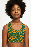 Collagen Stella Green Seamless Racerback Sports Bra Crop Top - Kids - Pineapple Clothing
