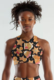 Cookie Time Starla High Neck Padded Sporty Crop Top Sports Bra - Women