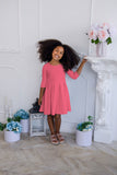 Coral Pink Skater Fit & Flare Easter Tea Party Mommy and Me Dresses