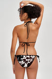 Cowgirl Linda White Brown String Side Tie Cheeky Bikini Bottom - Women - Pineapple Clothing