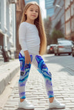 Dance with the Wolves Lucy White Printed Leggings - Kids