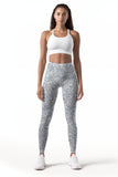 Diamanté Lucy Grey Diamond Print Athletic Leggings Yoga Pants - Women