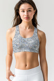 Diamanté Stella Grey Diamond Printed Seamless Sport Yoga Bra - Women