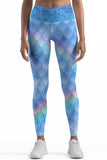 Dragon Scale Lucy Blue Printed Leggings Yoga Pants - Women