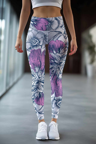 Ditsy Colorful Flower Floral Sex Yoga Pants for Women Activewear Tummy  Control Leggings with Pockets X-Small