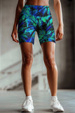 Electric Jungle Karen Printed Performance Yoga Biker Shorts - Women