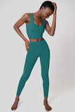 Emerald Green Cassi Workout Yoga Leggings with Mesh & Pockets - Women - Pineapple Clothing