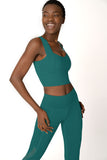 Emerald Green Kelly Long Line Sleek Padded Sports Bra - Women - Pineapple Clothing