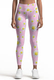 Enchanting Daisy Lucy Blush Pink Floral Leggings Yoga Pants - Women