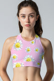 Enchanting Daisy Starla Blush Pink Padded Crop Top Sports Bra - Women