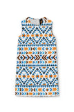 Ethno Chic Adele Colorful Boho Print Shift Dress - Girls