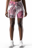 Fantasia Karen Dusty Pink Floral Performance Yoga Biker Shorts - Women