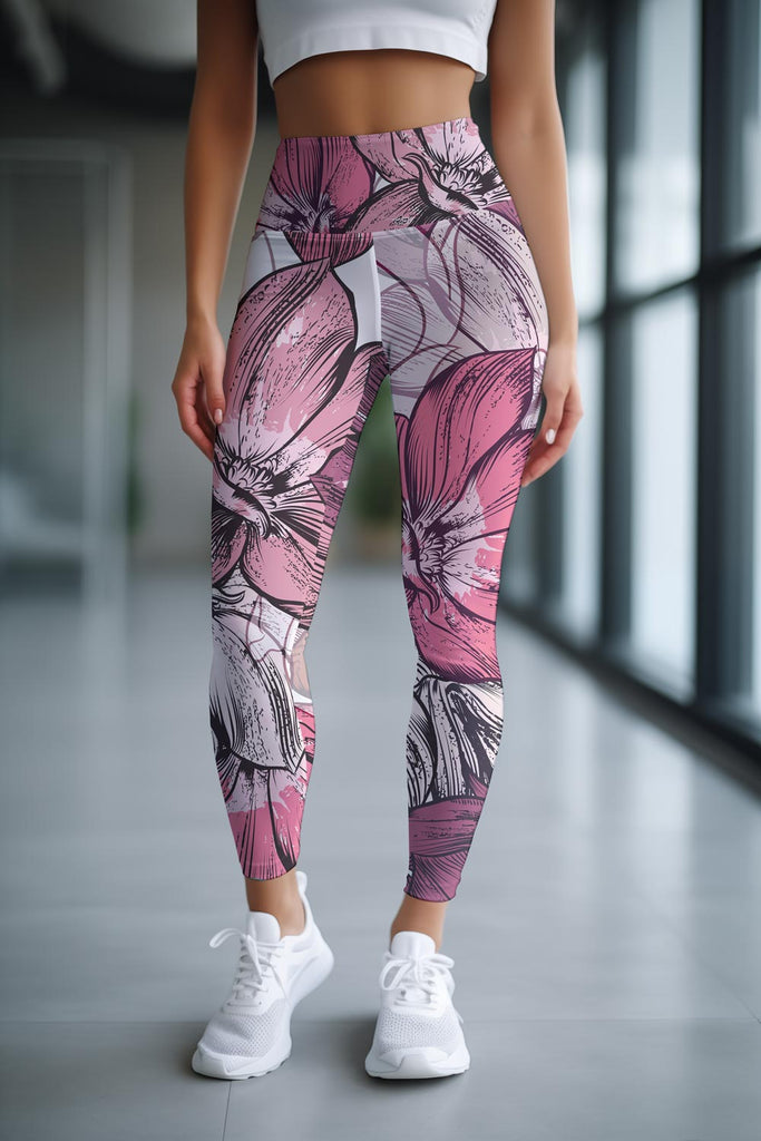 Floral Print Casual Yoga Pants, High Stretch Slim Fit Fitness Yoga  Leggings, Women's Activewear