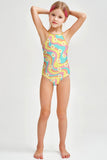 Festival Girl Becky Yellow Floral Printed One-Piece Swimsuit - Girls - Pineapple Clothing