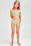 Festival Girl Claire Yellow Two-Piece Swimsuit Sporty Set - Girls - Pineapple Clothing