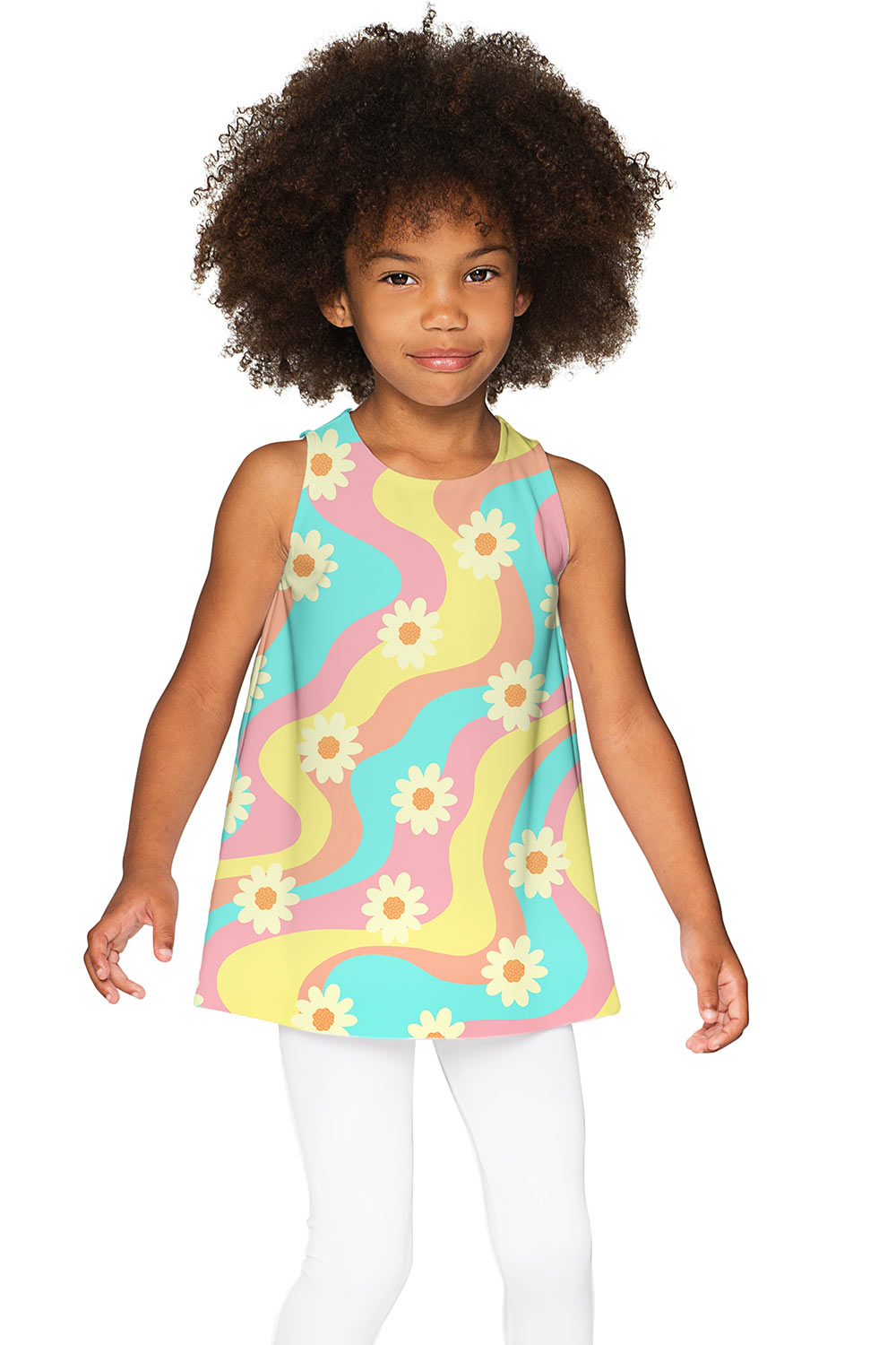 Festival Girl Emily Yellow Floral Print Sleeveless Dressy Top - Girls - Pineapple Clothing