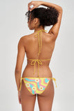 Festival Girl Lara Yellow Floral Triangle String Bikini Top - Women - Pineapple Clothing