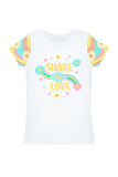 Festival Girl Zoe White Quote Floral Print Cute Summer T-Shirt - Girls - Pineapple Clothing
