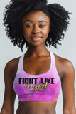 Fight Like a Girl Stella Pink Seamless Racerback Sports Bra - Women