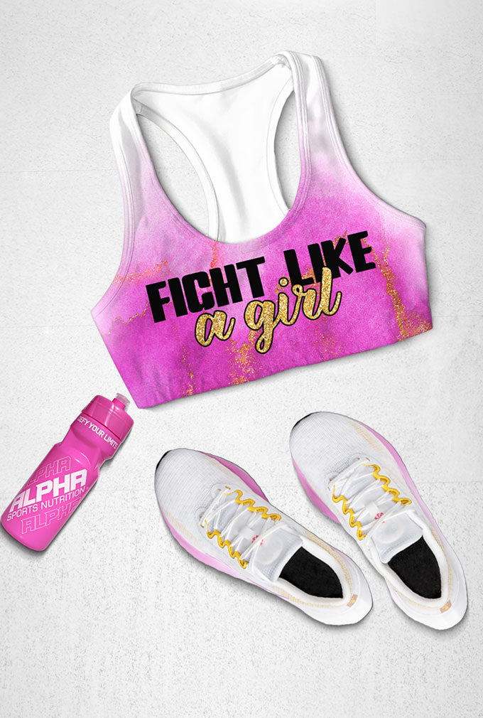 Fight Like a Girl Stella Pink Seamless Racerback Sports Bra - Women - Pineapple Clothing