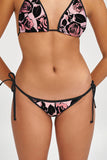 Flirty Girl Linda Pink Flower Side Tie Cheeky Bikini Bottom - Women
