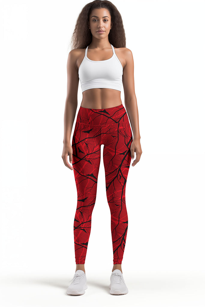 Spiderweb Leggings Women, Halloween Spider Goth Printed Yoga Pants