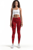 Full Moon Lucy Red Fall Halloween Print Leggings Yoga Pants - Women