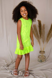 Bright Neon Yellow Lace Summer Holiday Dress - Girls