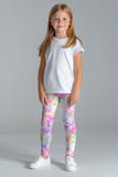 Girly Swirl Lucy Pink Cute Tie Dye Printed Performance Leggings - Kids