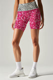 Glam Doll Karen Pink & Silver Performance Yoga Biker Shorts - Women