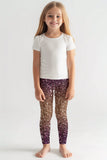 Gleam Wonderland Lucy Purple Glitter Print Christmas Leggings - Girls