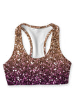 Gleam Wonderland Stella Purple Shimmer Seamless Sport Yoga Bra - Women - Pineapple Clothing
