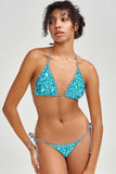 Glittering Azure Lara Blue Triangle String Bikini Top - Women - Pineapple Clothing