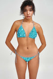 Glittering Azure Lara Blue Triangle String Bikini Top - Women - Pineapple Clothing