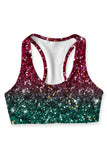 Glitzy Tinsel Stella Green Seamless Racerback Sport Yoga Bra - Women - Pineapple Clothing