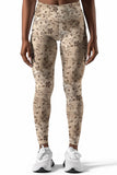 Golden Latte Lucy Beige Floral Printed Leggings Yoga Pants - Women