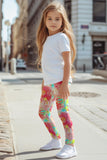 Good Idea Lucy Cute Bright Floral Print Leggings - Kids