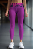 Hawaii Lucy Purple Tropical Printed Leggings Yoga Pants - Women