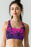 Hawaii Stella Purple Tropical Seamless Sports Yoga Bra - Women