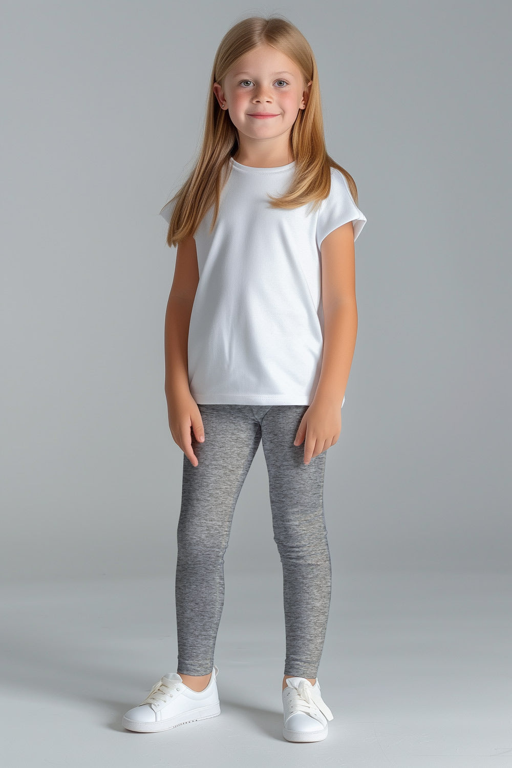 Heather Steel Grey Lucy UV 50 Cute Stretchy Leggings Kids Pineapple Clothing