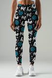 Hohoho Black Lucy Winter Printed Leggings Yoga Pants - Women