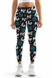 Hohoho Black Lucy Winter Printed Leggings Yoga Pants - Women