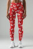 Hohoho Lucy Red Winter Printed Leggings Yoga Pants - Women