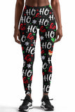 Hohoho Xmas Lucy Black Winter Printed Leggings Yoga Pants - Women