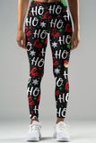 Hohoho Xmas Lucy Black Winter Printed Leggings Yoga Pants - Women