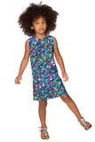 Hollywood Sparkle Adele Grey Star Print Holiday Shift Dress - Girls - Pineapple Clothing