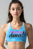 I need to Dance! Stella Blue Seamless Racerback Sport Yoga Bra - Women